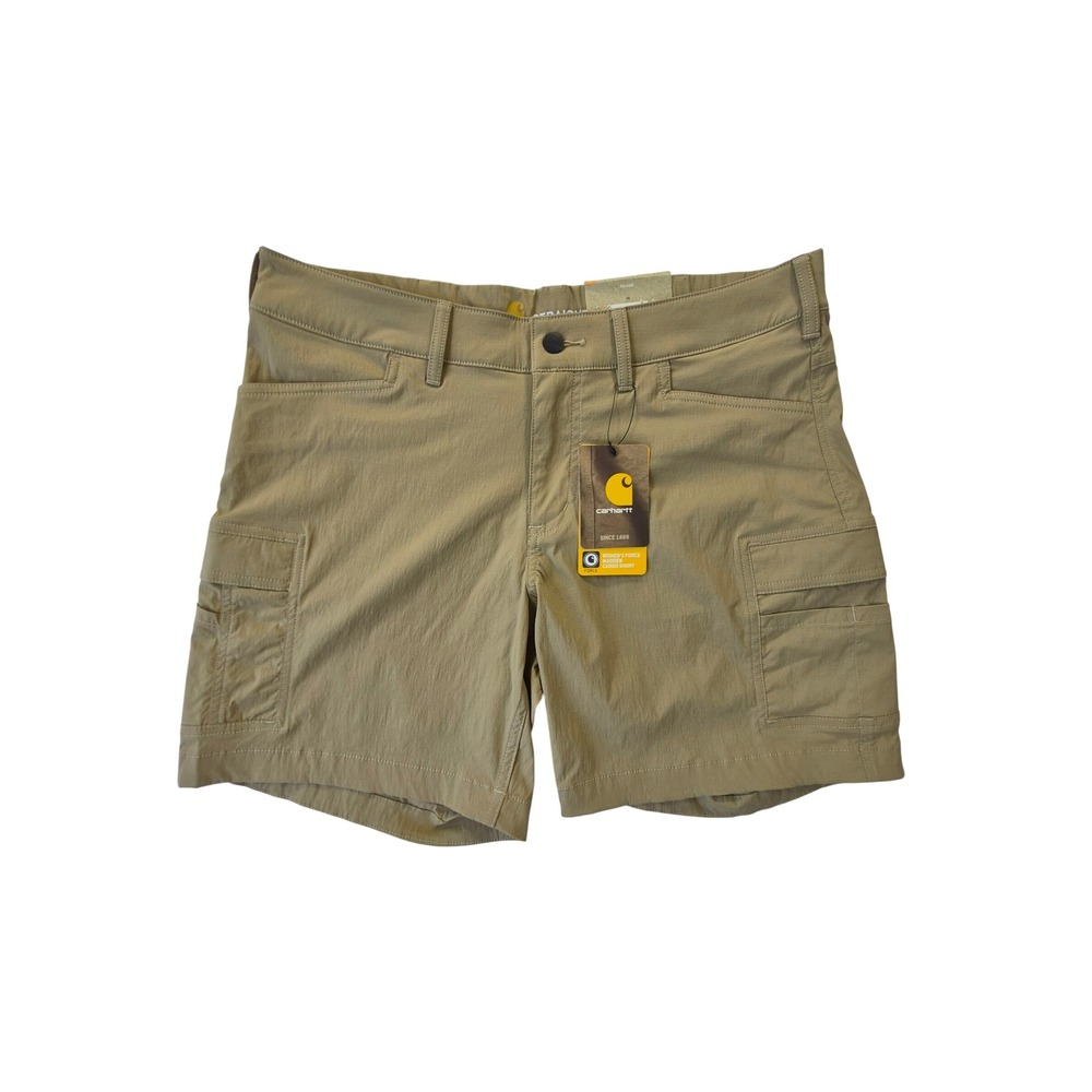 Carhartt Force Madden Cargo Shorts Women 12 Tan Rugged Flex 103606 NWT